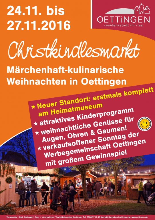 Christkindlesmarkt 2016 in Oettingen i. Bay. vom 24.11. bis 27.11.2016