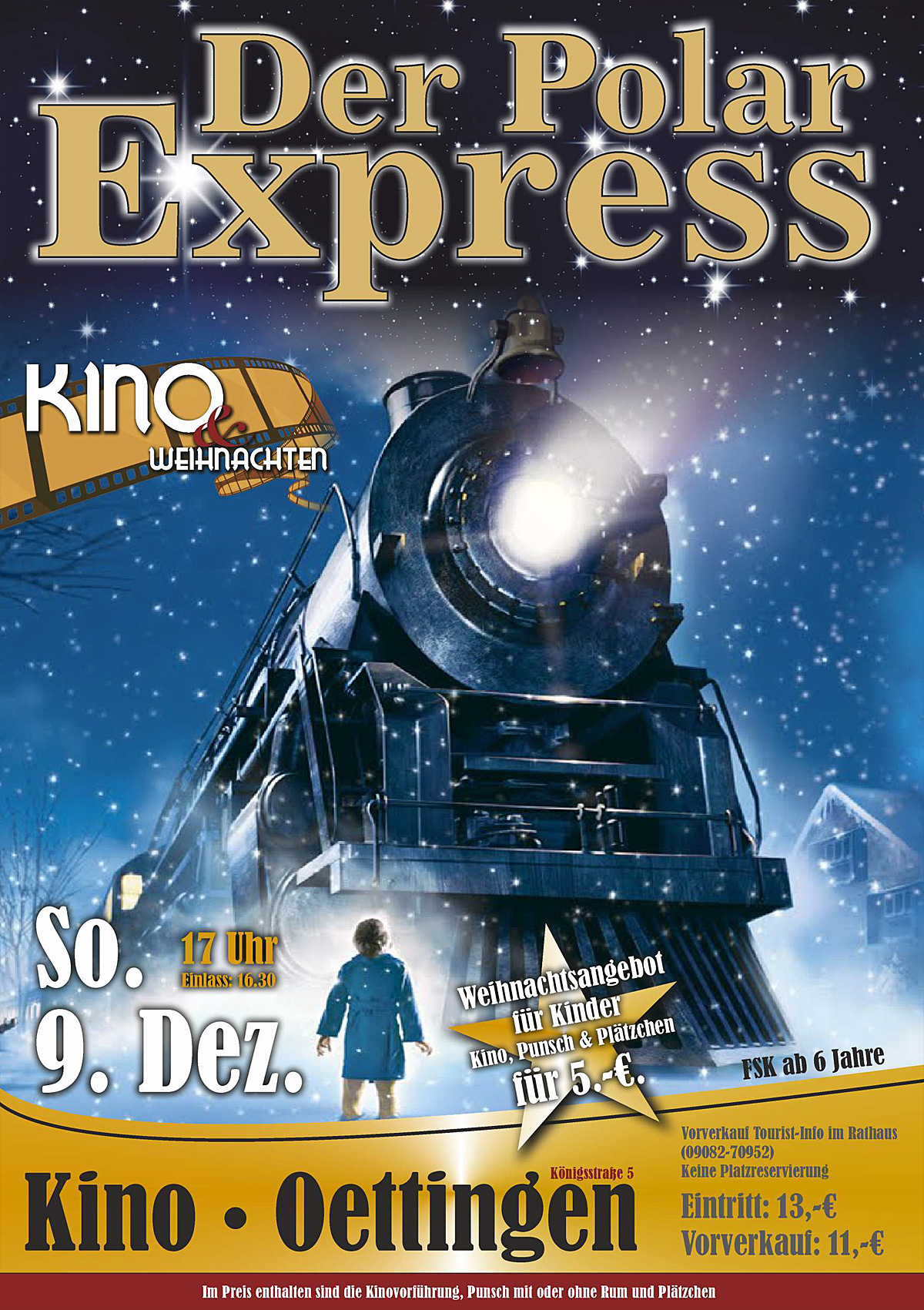 Das Kinoevent "Der Polar Express" am 09. Dezember 2018 um 17.00 Uhr